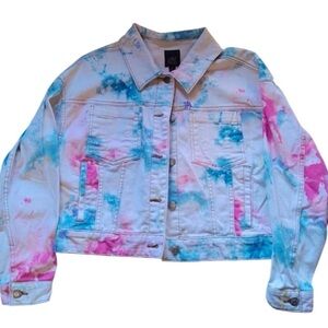 Colorful Tie-Dye Denim Jacket